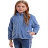 easyforever Boy's Girl's Fleece Sherpa Full Zip Jacket Coat Fall Winter Long Sleeve Sweatshirt Outwear Cardigan Snowsuit Blue 5-6 Years view 2