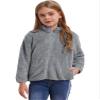 Aislor Boys Girls Warm Fleece Jacket Kids Long Sleeve Sherpa Full Zip Sweatshirt Coat Outwear Winter Cardigan Snowsuit Grey 5-6 Years view 1