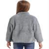 Aislor Boys Girls Warm Fleece Jacket Kids Long Sleeve Sherpa Full Zip Sweatshirt Coat Outwear Winter Cardigan Snowsuit Grey 5-6 Years view 2