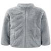 Aislor Boys Girls Warm Fleece Jacket Kids Long Sleeve Sherpa Full Zip Sweatshirt Coat Outwear Winter Cardigan Snowsuit Grey 5-6 Years view 3