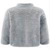 Aislor Boys Girls Warm Fleece Jacket Kids Long Sleeve Sherpa Full Zip Sweatshirt Coat Outwear Winter Cardigan Snowsuit Grey 5-6 Years view 4