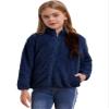 Aislor Boys Girls Warm Fleece Jacket Kids Long Sleeve Sherpa Full Zip Sweatshirt Coat Outwear Winter Cardigan Snowsuit Navy Blue 7-8 Years view 1