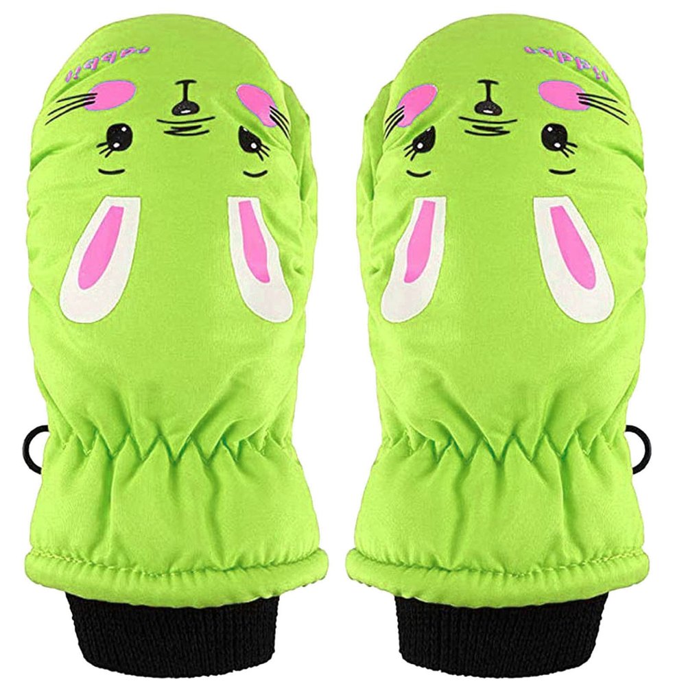 Winter Snow Kids Boys Baby For Girls Toddler Gloves Water-proof Skiing Gloves Toddler Mittens Mittens Kids Gloves & Mittens (Green, 3-8 Years)