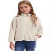 Aislor Boys Girls Warm Fleece Jacket Kids Long Sleeve Sherpa Full Zip Sweatshirt Coat Outwear Winter Cardigan Snowsuit Beige 2-3 Years view 1