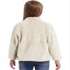 Aislor Boys Girls Warm Fleece Jacket Kids Long Sleeve Sherpa Full Zip Sweatshirt Coat Outwear Winter Cardigan Snowsuit Beige 2-3 Years view 2