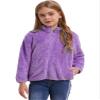Aislor Boys Girls Warm Fleece Jacket Kids Long Sleeve Sherpa Full Zip Sweatshirt Coat Outwear Winter Cardigan Snowsuit Purple 9-10 Years view 1