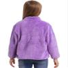Aislor Boys Girls Warm Fleece Jacket Kids Long Sleeve Sherpa Full Zip Sweatshirt Coat Outwear Winter Cardigan Snowsuit Purple 9-10 Years view 2