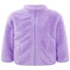 Aislor Boys Girls Warm Fleece Jacket Kids Long Sleeve Sherpa Full Zip Sweatshirt Coat Outwear Winter Cardigan Snowsuit Purple 9-10 Years view 3