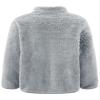 easyforever Boy's Girl's Fleece Sherpa Full Zip Jacket Coat Fall Winter Long Sleeve Sweatshirt Outwear Cardigan Snowsuit Grey 7-8 Years view 4