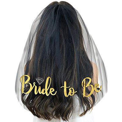 White Bride to Be Veil Bachelorette Party Veil Tulle Short Bridal Shower Veil with Comb for Wedding Engagement Hen Party
