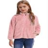 Aislor Boys Girls Warm Fleece Jacket Kids Long Sleeve Sherpa Full Zip Sweatshirt Coat Outwear Winter Cardigan Snowsuit Pink 11-12 Years view 1