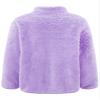 easyforever Boy's Girl's Fleece Sherpa Full Zip Jacket Coat Fall Winter Long Sleeve Sweatshirt Outwear Cardigan Snowsuit Purple 2-3 Years view 4
