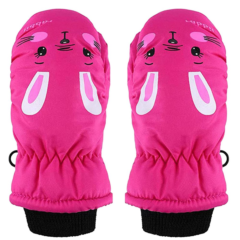 Winter Snow Kids Boys Baby For Girls Toddler Gloves Water-proof Skiing Gloves Toddler Mittens Mittens Kids Gloves & Mittens (Hot Pink, 3-8 Years)