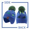 JANGANNSA Knitted Baby Hat Scarf Set Winter Warm Boys Girls Beanie Fleece Lining Toddler Kids Hats with Pompom(Royal Blue Dinosaur (Hat+Scarf),S) view 2
