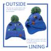 JANGANNSA Knitted Baby Hat Scarf Set Winter Warm Boys Girls Beanie Fleece Lining Toddler Kids Hats with Pompom(Royal Blue Dinosaur (Hat+Scarf),S) view 3