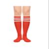 Century Star Red Knee High Socks for Woman- Long Thin Red Soccer Socks with Three White Stripes view 2