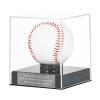Baseball Display Case, Baseball Holder Case with Engraving Remember Your Special Baseball, UV Protected Acrylic Baseball Storage Box, Black Stand view 1