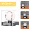 Baseball Display Case, Baseball Holder Case with Engraving Remember Your Special Baseball, UV Protected Acrylic Baseball Storage Box, Black Stand view 4