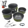 LSOAARRT Camping Cookware Mess Kit, Camping Pot and Pan Set with Mini Backpacking Stove, Spork and Tank Bracket, Cooking Gear for Outdoor, Hiking, Picnic, Campfire (Orange) view 4