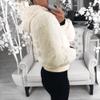Akivide Women Fashion Long Sleeve Zip Up Short Sherpa Hooded Jacket Cropped Faux Shaggy Fur Jacket with Pockets Fall Winter view 2