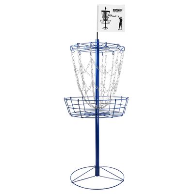 GSE Games & Sports Expert Protable Disc Golf Basket, 12-Chain Metal Practice Disc Golf Target with Carrying Bag, for Outdoor, Yard, Backyard, Park Training & Games(Blue)