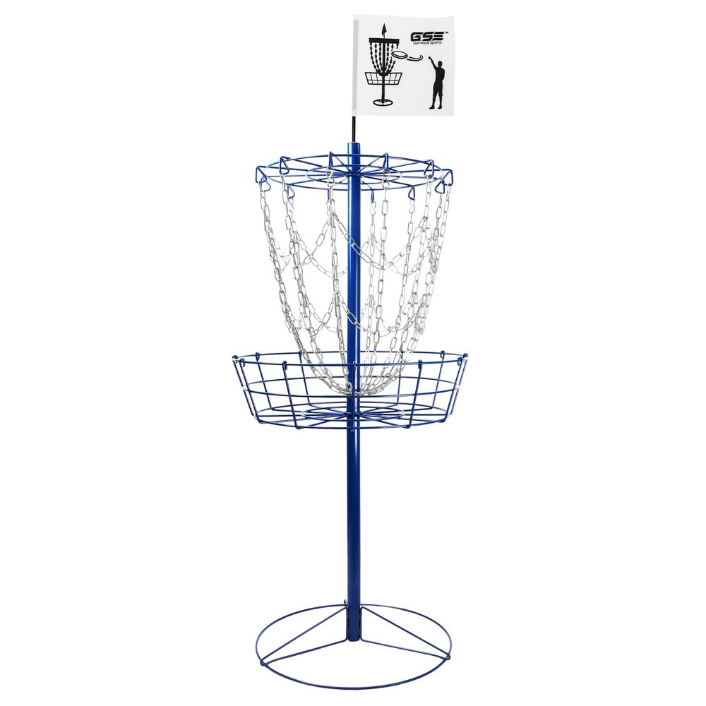 GSE Games & Sports Expert Protable Disc Golf Basket, 12-Chain Metal Practice Disc Golf Target with Carrying Bag, for Outdoor, Yard, Backyard, Park Training & Games(Blue)