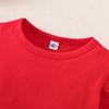 Toddler Baby Girls Long Sleeve Ruffle T Shirt Kids Casual Plain Solid Top Blouse T-Shirt Undershirt (Red,12-18 Months) view 3