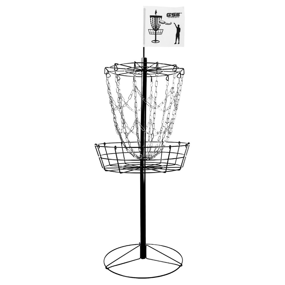 GSE Games & Sports Expert Protable Disc Golf Basket, 12-Chain Metal Practice Disc Golf Target with Carrying Bag, for Outdoor, Yard, Backyard, Park Training & Games(Black)