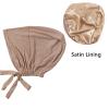 Yizelli Cotton Turban Hat with Satin Lining Adjustable Chemo Cap for Women Pretied Beanie Sleep Bonnet (Black) view 4