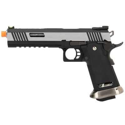1911 Metal Airsoft Pistol High FPS WETECH Hi-Capa T-Rex Competition Gas Blowback Airsoft Pistol Green Gas Airsoft Pistol- Two Tone/Silver -WE-Tech