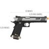 1911 Metal Airsoft Pistol High FPS WETECH Hi-Capa T-Rex Competition Gas Blowback Airsoft Pistol Green Gas Airsoft Pistol- Two Tone/Silver -WE-Tech view 2
