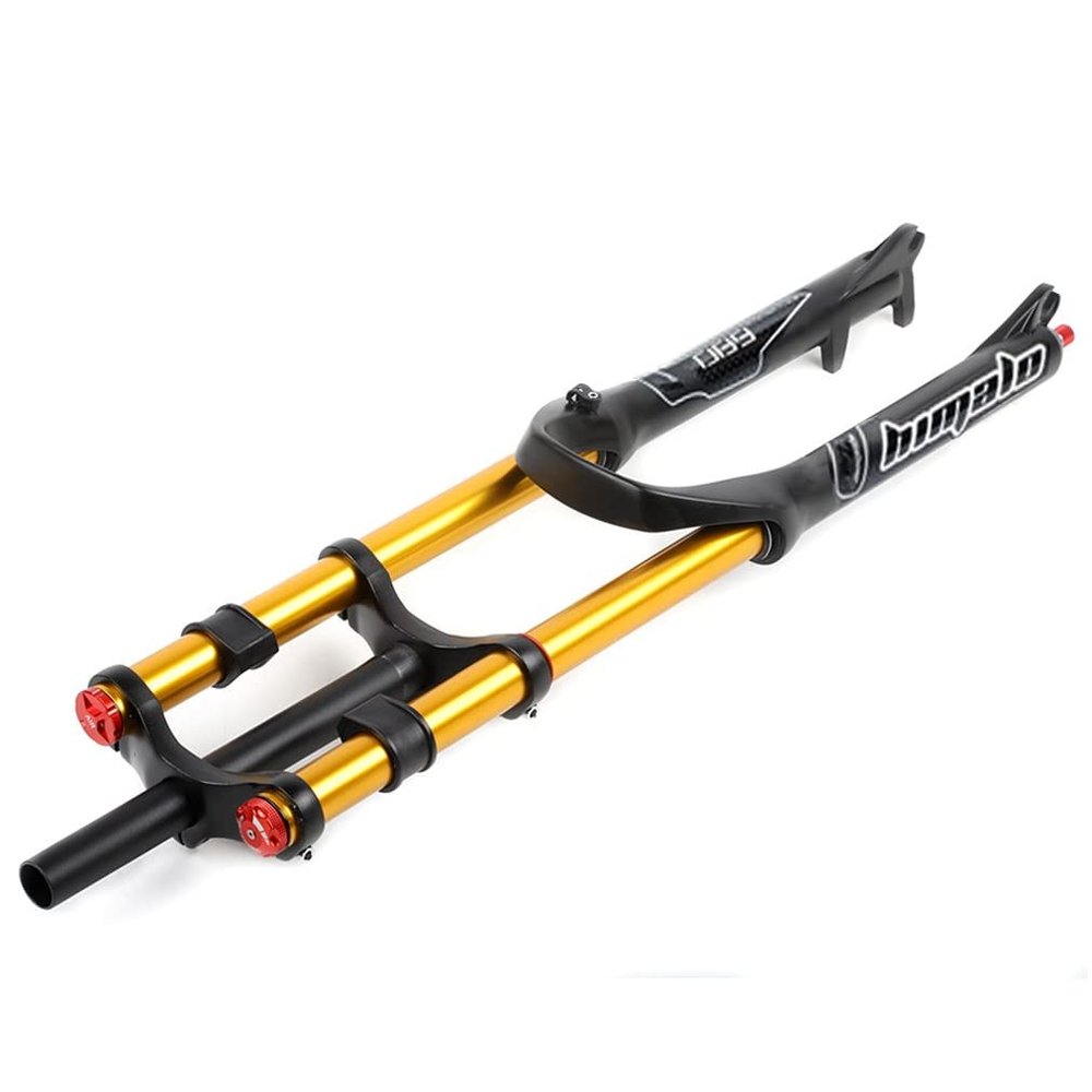 HSQMA 26 27.5 29 Inch Mountain Bike Suspension Fork Travel 130mm Air Fork Straight Double Shoulder Front Fork Rebound Adjust Manual Lockout QR 9mm