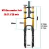 HSQMA 26 27.5 29 Inch Mountain Bike Suspension Fork Travel 130mm Air Fork Straight Double Shoulder Front Fork Rebound Adjust Manual Lockout QR 9mm view 3