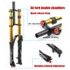 HSQMA 26 27.5 29 Inch Mountain Bike Suspension Fork Travel 130mm Air Fork Straight Double Shoulder Front Fork Rebound Adjust Manual Lockout QR 9mm view 4