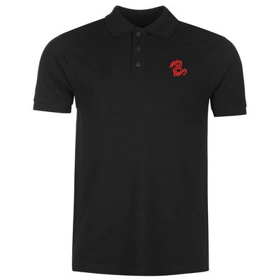 Polo Shirts for Men Serpent Dragon Embroidered Short Sleeve Mens Polo Shirts (Black,XL,X-Large)