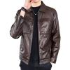 Maiyifu-GJ Men's Faux Leather Lambskin Biker Jacket Lightweight Vintage Motorcycle Outwear Classic PU Leather Jackets (Brown,X-Large) view 1