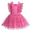 AWIBMK Baby Girls 1st Birthday Outfit Colorful Polka Dots Princess Tutu Dress Cake Smash Clothes for Photo Shoot Hot Pink Love Heart 12-18 Months view 1