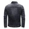 Maiyifu-GJ Men's Fleece Lined Denim Jacket Winter Stand Collar Distressed Jean Jacket Slim Fit Zipper Warm Moto Trucker Coat (Black,Medium) view 3