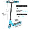 Limit LMT68 Mini Pro Stunt Kick Scooter-Short and Small Freestyle Trick Scooters for Kids Ages 5 Years and Up-Professional Complete BMX Scooter Perfect for Beginners Children Boys and Girls Gifts Blue view 2