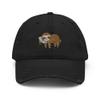 Sloth hat, Funny Sloth Gifts, Sloth Hats for Adults, Women and Men, Embroidered Unisex Distressed hat Black view 1