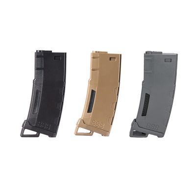 Lancer Tactical Airsoft M4 M16 Series Polymer 130 Round Transparent Window High Speed Mid-Cap Airsoft Magazine -Pack of Three (BlackTanGray)