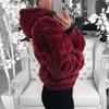 Akivide Women Fashion Long Sleeve Zip Up Short Sherpa Hooded Jacket Cropped Faux Shaggy Fur Jacket with Pockets Fall Winter view 4
