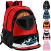 Basketball Bag Backpack for Men Women with Ball & Shoes Compartment 30L Capacity Lightweight Breathable Boys Girls Soccer Ball Bag Backpack Fit Volleyball Football Sports Travel School Gym Red view 1