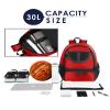 Basketball Bag Backpack for Men Women with Ball & Shoes Compartment 30L Capacity Lightweight Breathable Boys Girls Soccer Ball Bag Backpack Fit Volleyball Football Sports Travel School Gym Red view 3
