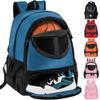 Basketball Bag Backpack for Men Women with Ball & Shoes Compartment 30L Capacity Lightweight Breathable Boys Girls Soccer Ball Bag Backpack Fit Volleyball Football Sports Travel School Gym Blue view 1