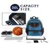 Basketball Bag Backpack for Men Women with Ball & Shoes Compartment 30L Capacity Lightweight Breathable Boys Girls Soccer Ball Bag Backpack Fit Volleyball Football Sports Travel School Gym Blue view 3