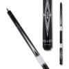 Action Black & White Billiards Pool Cue Stick - Points w/Foil Rings - 21oz view 2