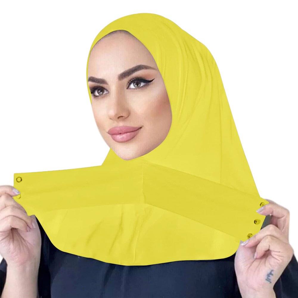 AIBEARTY Women Fashion Instant Muslim Turban Hijab with Snap Fastener Breathable Headscarf Bonnet Cap Turban Hat Shawl