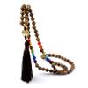 108 Mala Pendant Necklaces Men Natural Wood Beads Necklaces Women Tibetan Buddhist Rosary Jewelry,8mm view 1