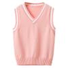 Kvysinly Girls Boys Sweater Vest V-Neck Knitted Pullover School Uniform Sleeveless Cardigan Waistcoat Tank Top Gilets Pink 5-6 Years view 1
